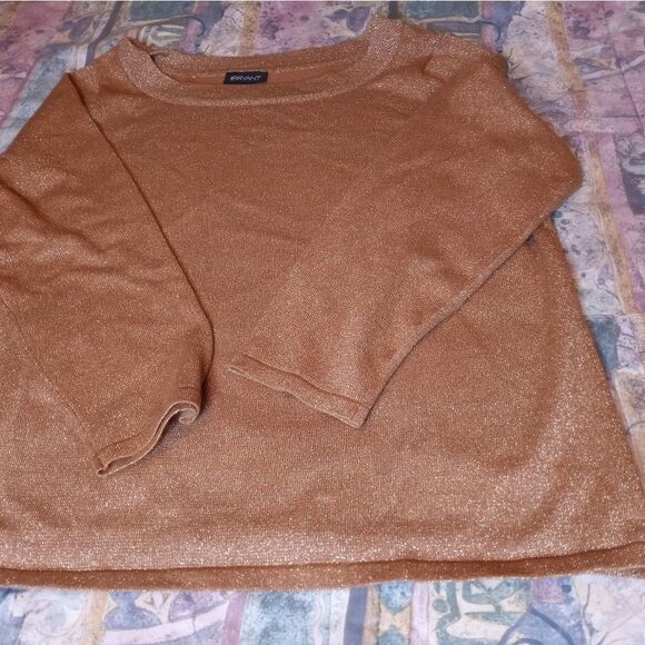 Lane Bryant Size Plus 18/20 Longsleeve Brown Sequin Womens Top - Picture 4 of 8